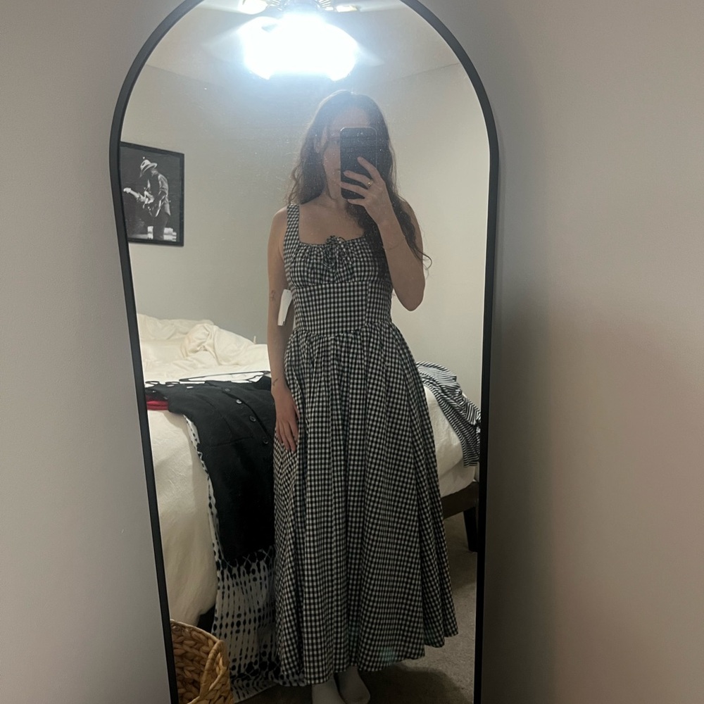 Black and White Gingham Sleeveless Midi/Maxi Dress - Picture 4 of 6